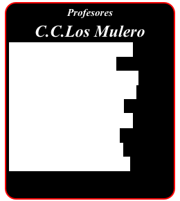 Profesores
C.C.Los Mulero
Rosalia Mulero
Alexander
Margarita Muelas
Mariona Castells
Alberto Marin
Maribel Moriano 
Yasmina
Ana Jimenez
Frederic Gómez